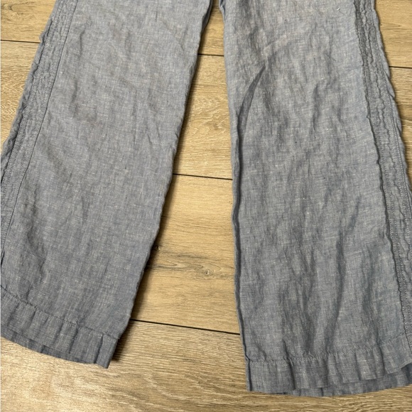 Athleta Cabo linen wide leg pants light blue women's 6 costal boho minimalist - Picture 5 of 9